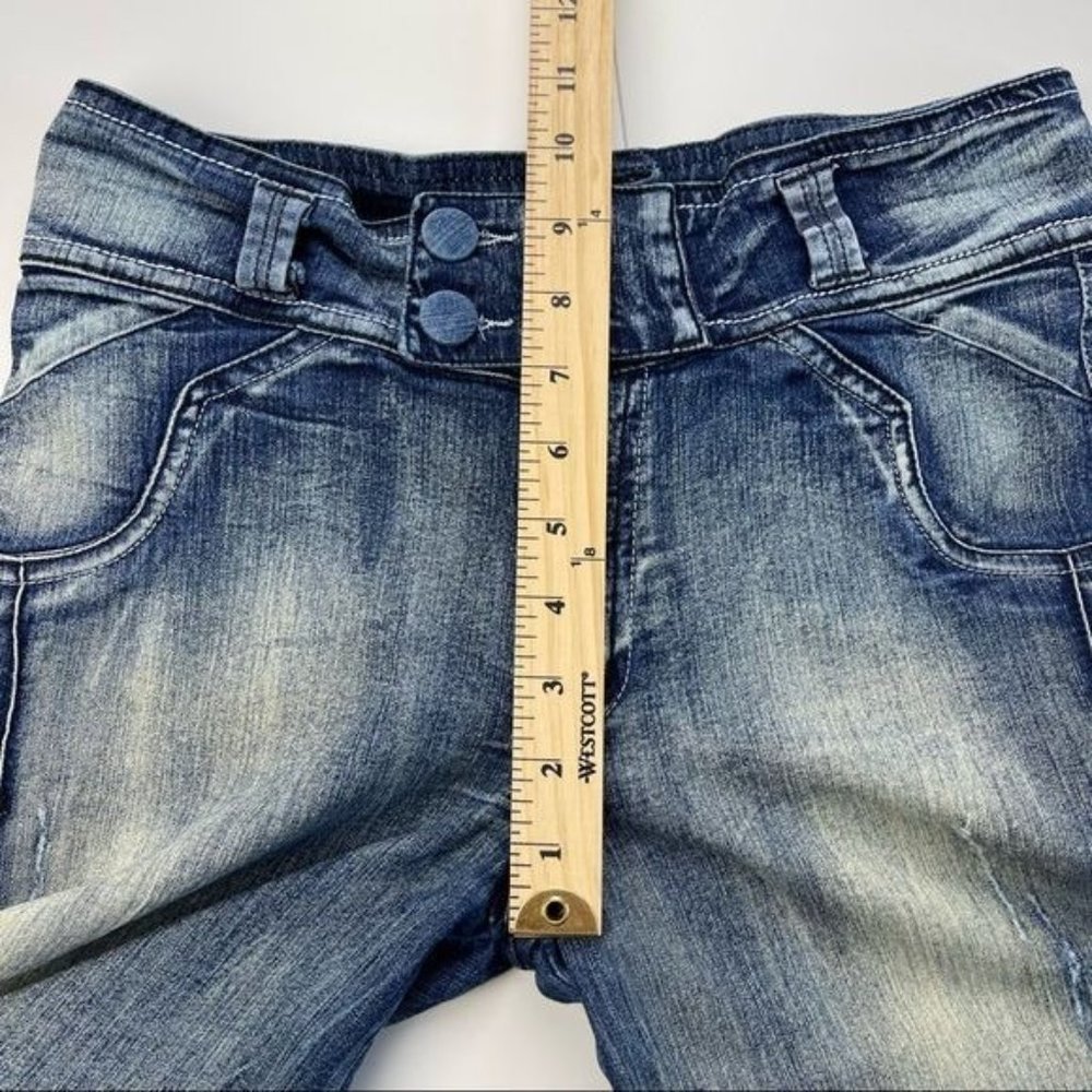 Equilibrium Blue Distressed Shape Enhancing Skinny Jeans Size 7 - Picture 13 of 15